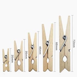 Houten wasknijpers - Mini clips - Foto's ophangen - Sterke grip - 200 stuks - Houtkleur — thumbnail 5