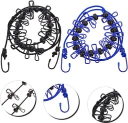Kampeerwaslijn - Ophangtouw Waslijn - Buiten Drogen - Winddicht Antislip - 2 Stuks - Diverse Kleur — thumbnail 4
