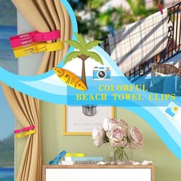 8 stuks - Wasknijpers - soft grip - handdoeken/badlakens knijpers - Strandhanddoek Clips - Strandclips - Handdoekclips voor Strandstoelen Cruise - Zware Kledingknijpers - Houd je Handdoek tegen de Wind - Meerkleurig — thumbnail 3