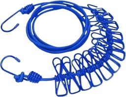 Waslijn met Clips - Drogere Lijn Uittrekbaar - Kleding Drogen Buiten - Weerbestendig Ontwerp - 18 meter - Blauw — thumbnail 1