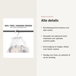Dailygoods- Waszak - Ademend Mesh - Hangende Waszak met Haak - Opvouwbaar - Grote Capaciteit - 3 Ladingen - Ruimtebesparend - Wasmand — thumbnail 4