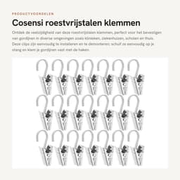 Dailygoods- Gordijnclips Roestvrij staal - Gordijnringen - Gordijnhaken metaal - Klemmen - Fotoclips - 100 Stuks — thumbnail 5
