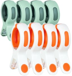 GELLDG Wasknijpers - 8 Stuks - Winddichte Wasdroogklemmen - 10,6x6x2,2cm Max. 6cm Klemopening - Antislip Rubberen Voetjes voor Sporenloos Droog - Geschikt voor Handdoeken, Badlakens en Strandlakens — thumbnail 1