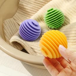9 stuks wasballen voor de wasmachine - wasdroogballen van rubber en siliconen- Herbruikbare wasballen die de stof verzachten-kreukels verminderen en aan elkaar plakken — thumbnail 5