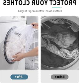 Waszakken 60x90cm, 2 Stuks, Mesh Waszakken voor Kleding, Ondergoed, Sokken en Babykleding, Duurzaam en Herbruikbaar met Trekkoord — thumbnail 2