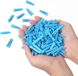 Mini Wasknijpers - Plastic Knijpers - Feest Spelletjes - Roestvrijstalen Veren - 3.5 cm - Blauw — thumbnail 1