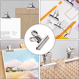 10 stuks Vershoudclips - voor afsluiten voedselzakken - 38MM Zilveren Metalen Clip Mappen - Kantoor Clips - Ronde Clips van Roestvrij Staal - Mappen - Vaste Paperclips - Voor Etiketten, Afbeeldingen, Documenten en Foto's — thumbnail 2