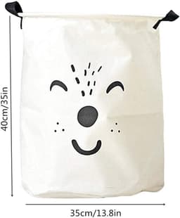 Stoffen wasmand, opvouwbare opbergzak voor huishoudelijke kleding, waterdichte wasmand, opbergemmer voor kleding, geschikt voor het opbergen van kleding, speelgoed en diverse benodigdheden (wit) — thumbnail 2