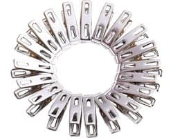 20 stuks - roestvrijstalen clips - huishoudwasknijpers, kleine clips voor het drogen van dekbedden - functionele en praktische clips - roestvrijstalen wasknijpers voor het drogen van sokken, ophangclips, wasknijpers voor zwaar gebruik, metalen clips