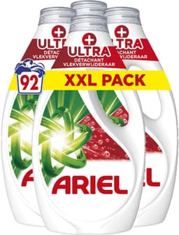 Ariel Vloeibaar Wasmiddel + Ultra Vlekverwijderaar 92 Wasbeurten 4140 ml — thumbnail 1