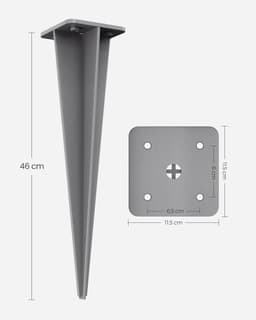 Furnstar GSA001 Grondanker voor Staande Palen van Zijluifels – Grijs – 46 cm Hoog Furnstar Grondankerset – Voor Aluminium Zijmarkiezen – Incl. Schroeven en Houder — thumbnail 2