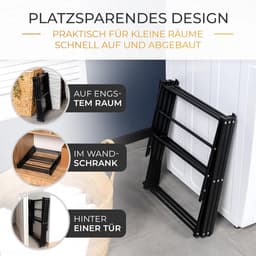 Droogrek - Inklapbaar wasrek voor binnen en buiten - Staand droogrek met vleugels - Ruimtebesparend en lichtgewicht - Voor kleine en grote wasjes - Perfect voor appartementen, balkon en studentenkamer - Snel opvouwbaar - Wasdroogrek voor huishoudelij — thumbnail 4
