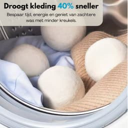 Boncy® Drogerballen - 9 Stuks Droogballen voor Wasdrogers - 100% Nieuw Zeelandse Schapenwol Wasdrogerballen - Energiebesparend & Duurzaam Cadeau - Wasballen voor Wasdroger Droogtrommel - Dryer Balls Wol Droger Ballen - Wasbol Wasbollen - Wit — thumbnail 3
