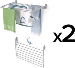 2x Foxydry Fold 82 cm DOWN - wasdroogrek wandmontage clicksysteem - neerwaartse sluiting - 82 x 50 x 10 cm — thumbnail 1