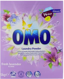 Omo - Waspoeder - Lavendel & Mint - 5 kg - 100 Wasbeurten - Voordeelverpakking - 2 stuks — thumbnail 2