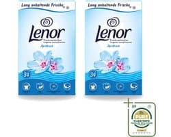 2 x Lenor - Droogtrommeldoekjes - Aprilfris - Textielverfrisser - 34 Doekjes - Wasstrips - Droogtrommeldoekjes - Wasdoekjes - Textielverfrisser - Frisheid - Statische Elektriciteit
