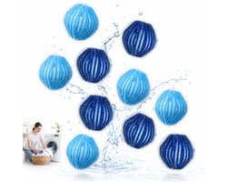 12x Witte/Blauwe Wasballen 3,5 cm - Anti-Pluis & Vuil Verwijderaar