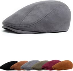 Baskenpet voor heren, platte pet van tweed — thumbnail 1