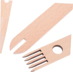 1set Mini Weefgetouw Accessoires Duurzame Houten Weefnaalden Handweefstok Weefgereedschap Voor Beginners Compleet Reisvriendelijk Weefset Voor Tapestry Dekens — thumbnail 4