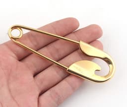 Wasknijpers, veiligheidsspelden, 10 stuks groot formaat 100 mm gouden veiligheidsspelden, doe-het-zelf naaigereedschap accessoire grote metalen gesppennen for sjaal dekens rokken gebreide stoffen amba — thumbnail 3