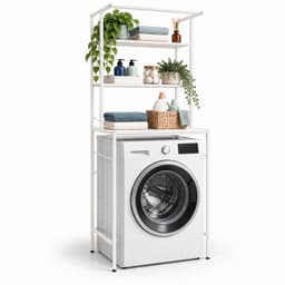 Wasmachine rek - 161x66x40 cm - wit — thumbnail 1