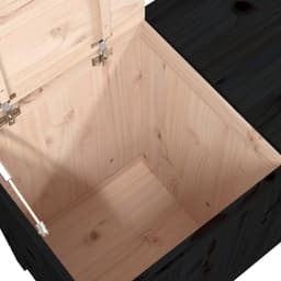 Zwart, 88,5 x 44 x 76 cm, van massief grenenhout, wasmand met gasveer en 2 vakken, voor badkamer, slaapkamer, hal — thumbnail 3