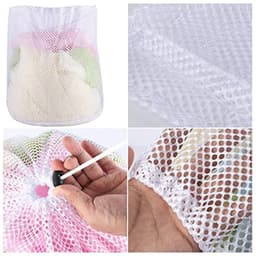 3 Herbruikbare Wasnetten voor Wasmachine - Trekkoord Mesh Waszakken Set (30x40cm, 40x50cm, 50x60cm) - Beschermt Kleding, Ondergoed, Beha's en Knuffels — thumbnail 3