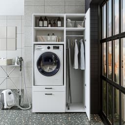 Roomart SERIE 2 Wasmachine Ombouwkast 179x205 cm - met Hoge Kast 45 - Wit — thumbnail 4