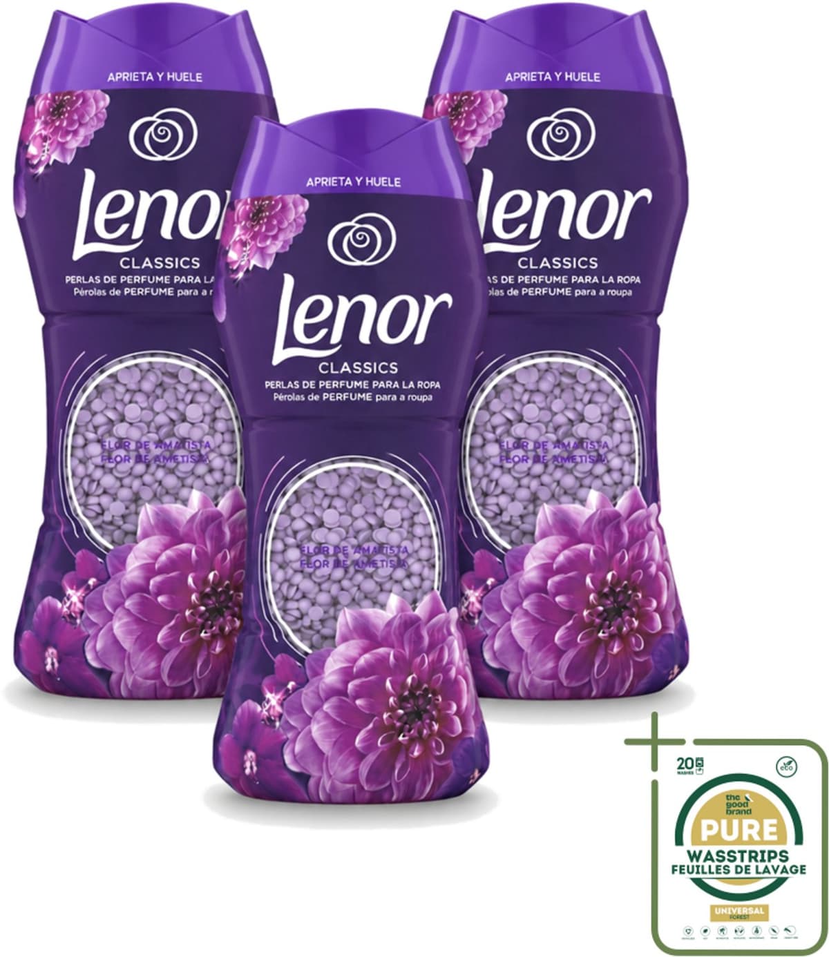 3 x Lenor Unstoppables – Geurbooster – Amethyst – 210 g - Wasstrips - Geurbooster Was - Wasgeur - Wasgeur Intens - Wasgeur Langdurig - Wasgeur Amethyst — afbeelding 1