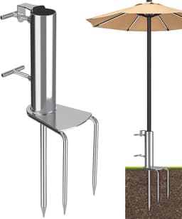 Parasolgrondanker - Stijl B - 3 Vorken - Robuust Metaal - Voor Tuin en Strand — thumbnail 1