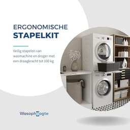 Wasophoogte Spacer - Wasdroger Stapelaar - Ruimte Besparen - Uitschuifbaar Plateau - 54 x 60 cm - Wit — thumbnail 3