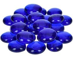 Glazen nuggets 13-15mm blauw, 10 x 10 x 5 cm