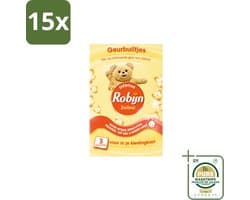 15 x Robijn - Zwitsal - Geurbuiltjes - Zachte Babygeur - Hypoallergeen - 3 Geurbuiltjes - Wasstrips - Zwitsal Geur - Geurbuiltjes - Babygeur - Kastgeur - Ladegeur