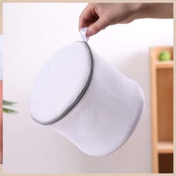Waszak voor bh's - Waszak van mesh - Waszak voor de wasmachine - Wasnet - Fijnmazige waszak voor lingerie - Waszak voor slipjes met rits - Ronde waszak voor de wasmachine met rits - 4-pack - Grijs - 17*15 cm — thumbnail 4