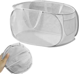 Wasmanden, 70 l + vuile wasmand met handgrepen, pop-up in wasmand, grote capaciteit, opvouwbaar en draagbaar, voor wasruimte, wasruimte, huis, slaapzaal — thumbnail 1