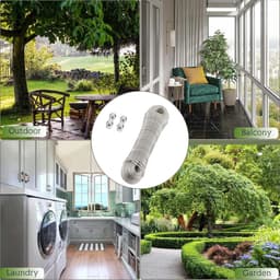 Waslijn met stalen kern, 30 m, waslijn voor buiten met 2 stuks spanners, extra sterk voor balkon en tuin, draagvermogen van 120 kg — thumbnail 4