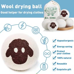 SnelShoppen - Natuurlijke Droogballen XXL van 100% Wol uit Nieuw-Zeeland - Duurzaam, Allergievriendelijk, Ideaal voor Baby's en Gevoelige Huid - Set v — thumbnail 3