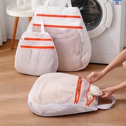 Waszak - 4 Stuks - Waszakken - Waszakjes - Wasnetten - Netwaszakken - Waszakjes Met Rits - Beschermzak voor Wasmachine - Laundry Bag - Kledingzakjes - Wassorteerder - Waszak Voor Delicate Stoffen - Voor Thuis, Slaapzaal, Hotel, Reizen — thumbnail 3