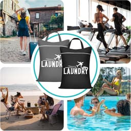 Waszakken, klein met ritssluiting, waterdichte waszak voor fitness, 46 x 58 cm, waterdichte waszak, reizen, opvouwbare reistas, vuile was — thumbnail 5
