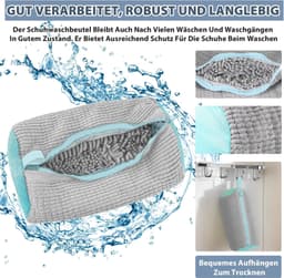 Waszak voor Schoenen - Multifunctionele Herbruikbare Waszak voor Alle Schoenen en Maten, Beschermt Schoenen en Wasmachine (Grijs) — thumbnail 2