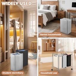 Waszak Set van 3 - Vervangingszakken voor Wasmand Trolley, Oxford Stof, Uitneembaar — thumbnail 3