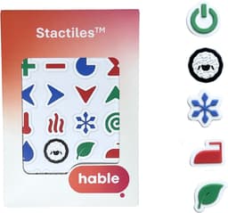 Hable Stactiles 3D Tactiele Stickers Washing - Voelbare Markering voor de Wasmachine & Droger - Voor Slechtzienden, Blinden & Senioren - 24 stuks — thumbnail 3
