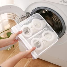 1 stuk - schoenwaszak - anti-vervorming verdikte schoenovertrek netzak - wasmachine speciale hangende droognetzak waszak - wit — thumbnail 4