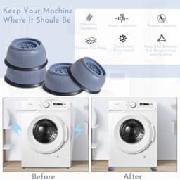 Washer Foot Pads - 4 Piece Anti-Vibration Mat for Washing Machines, Dryers, Refrigerators, and Tables — thumbnail 4
