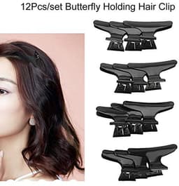 Haarklauwklemmen Haarclip - Salonclip Dames - Haar Stylen - Antisliphandvat Vlinderontwerp - 12 Stuks - Zwart — thumbnail 3