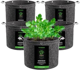Kweekzakken 5-pack 20L - Dikke vliesstof met handgrepen voor aardappelen, tomaten en aardbeien — thumbnail 1