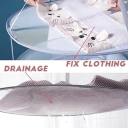 Droognet Opvouwbaar - Droogrekken - Polyester - Kledingmand - Mesh Droogrek - Hangende Droger - 3 Laags - voor Kleding, Kruiden, Bloemen, Groenten en Vrucht - 78*61*80CM - Wit — thumbnail 5