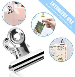 Metalen Clips, 50 Stuks Scharnierklemmen 22mm, Zilverkleurige Papierklemmen voor Kantoor en Thuis — thumbnail 5