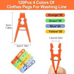 Wasknijpers - Verpakking van 40 stuks - Clips - Stevige wasknijpers - Gekleurde clips - Stevige wasknijpers met clip — thumbnail 2