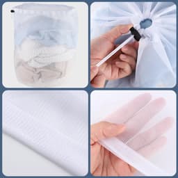 4 stuks wasnetzak met trekkoord, herbruikbare fijnmazige waszak voor in de wasmachine, blouse, ondergoed en sokken, 50x60cm — thumbnail 3